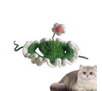 Knitted Dog Hat, Cute Pet Cap, Cozy Wool Hat, Handmade Weaving, Floral Design for Cats and Dogs Wonderful Gift for Pet Lovers, Use Special Occasions 20x20x2cm Multicolor
