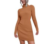 Knitted Dress Women' Winter Turtleneck Jumper Long Sleeve(B,S)