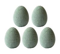 Knitted Easter Eggs - 5 Pieces Spring Decorations | Soft Yarn Handmade Egg Ornaments, Colorful Pastel Home Dining Party Centerpiece Vase Wreath Garland Set for Seasonal Decor