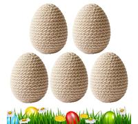Knitted Easter Eggs - 5 Pieces Spring Decorations | Soft Yarn Handmade Egg Ornaments, Colorful Pastel Home Dining Party Centerpiece Vase Wreath Garland Set for Seasonal Decor
