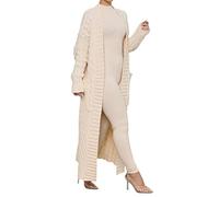 Knitted Fall Ladies Cardigan Sweaters for Women Loose Open Front Autumn Button Down Solid Color Cable Knit Long Warm