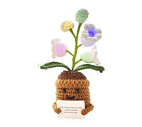 Knitted Flower Lantern - Textile Tabletop Botanical Lighting Piece, Craft Art | Warm Ambient, Evening Mood Creation, Living Room Night Setting, Festive