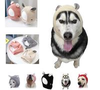 Knitted Hat for Dog, Pet Clothes Apparel Outfit Crochet Hoodie, Dog Neck and Ear Warmers Winter Scarf Headgear, Dog Warm Earmuffs Knitted Hat. (White,One Size)