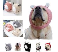 Knitted Hat for Dog, Pet Clothes Apparel Outfit Crochet Hoodie, Dog Neck and Ear Warmers Winter Scarf Headgear, Dog Warm Earmuffs Knitted Hat. (Pink,One Size)
