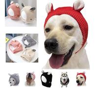 Knitted Hat for Dog, Pet Clothes Apparel Outfit Crochet Hoodie, Dog Neck and Ear Warmers Winter Scarf Headgear, Dog Warm Earmuffs Knitted Hat. (Red,One Size)
