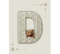 Knitted Letter personalised “D” Notebook - Cozy Teddy Bear Journal: A charming monogram 100 ruled lined notebook with a soft knitted design and a touch of luxury warmth
