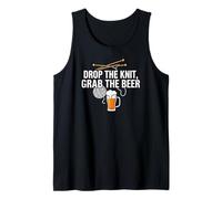 Knitter Craft Beer Drinker Drop The Knit Grab The Beer Camiseta sin Mangas
