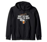 Knitter Craft Beer Drinker Drop The Knit Grab The Beer Sudadera con Capucha