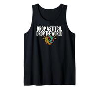 Knitter Humor Drop A Stitch Drop The World Camiseta sin Mangas