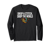 Knitter Humor Drop A Stitch Drop The World Manga Larga