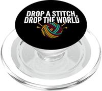 Knitter Humor Drop A Stitch Drop The World PopSockets PopGrip para MagSafe