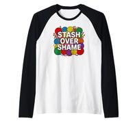 Knitter Yarn Hoarder Stash Over Shame Crochet Camiseta Manga Raglan
