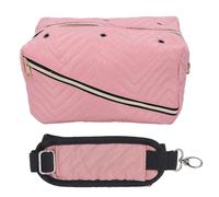 Knitting Bag Yarn Storage Organizer Crochet Travel Bag with Adjustable Shoulder Strap Grommets Large Capacity Oxford Cloth for Handicraft Projects and Crochet Enthusiasts (Pink)