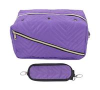 Knitting Bag Yarn Storage Organizer Crochet Travel Bag with Adjustable Shoulder Strap Grommets Large Capacity Oxford Cloth for Handicraft Projects and Crochet Enthusiasts (Purple)