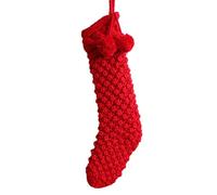 Knitting Christmas Stocking, 18-Inch Rustic Solid Color Comfortable Stockings Soft Warm Material Long Tail, Farmhouse Knitted Fireplace Stockings Main Feature, Holiday Decor Category Usage
