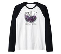 Knitting Crafter Knit Like A Boss Heavy Metals Skull Camiseta Manga Raglan