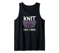 Knitting Crafter Knit Like A Boss Heavy Metals Skull Camiseta sin Mangas