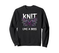 Knitting Crafter Knit Like A Boss Heavy Metals Skull Sudadera