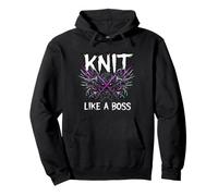 Knitting Crafter Knit Like A Boss Heavy Metals Skull Sudadera con Capucha
