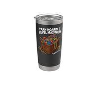 Knitting Crochet Yarn Hoarder Level Maximum Vaso térmico de acero inoxidable de doble pared