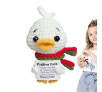 Knitting Doll - Emotional Support Duck | Funny Positive Duck | Emotional Cheer Support Knitted Duck Animal Motivational Duck Knitted Toy for Desktop, Windowsill Cute Crochet Duck Doll