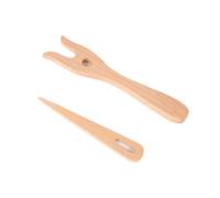Knitting Fork And Big Eye Needle Kit Wooden Hand Weaving Ancient Cording Tool for Diy Looming