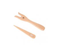 Knitting Fork And Big Eye Needle Kit Wooden Hand Weaving Ancient Cording Tool for Diy Looming