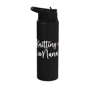 Knitting Lover Nana Grandma Who Loves to Knit Stainless Steel Insulated Water Bottle
