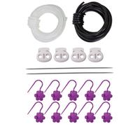 Knitting Needle Stoppers - PVC Stainless Steel Nylon PP Universal Size | 4 Pieces Needle Tip Stoppers, Crochet Accessories Set | 2 Metal Pins 2 Cords 10 Markers For Knitting Sewing Craft Use