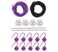 Knitting Needles Stoppers, 4x Knitting Needle Protectors, Purple/Green/Black/White 10 Markers, 2 Cords, 2 Metal Pins Crocheting Accessories for Sewing Yarn Crafting Crochet