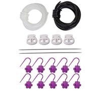 Knitting Needles Stoppers, 4x Knitting Needle Protectors, Purple/Green/Black/White 10 Markers, 2 Cords, 2 Metal Pins Crocheting Accessories for Sewing Yarn Crafting Crochet