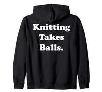 Knitting Takes Balls Yarn Humor Quote Sudadera con Capucha