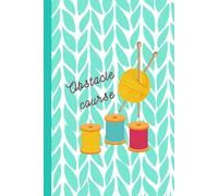 Knitting Themed Hardcover Notebook - 120 Lined Pages | Turquoise Faux-Stitch Cover with Needles & Yarn Spools | Gift for Knitters and Craft Lovers