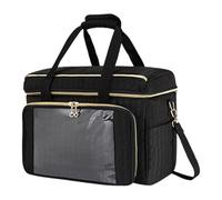 Knitting Tote Bag with Inner Divider - Organizador de manualidades de gran capacidad, tela Oxford 600D, correa ajustable, múltiples compartimentos para agujas, ganchos, hilo, almacenamiento de hilos