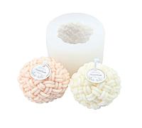 Knitting Wool Candle Mold - Yarn Ball Casting Form, Flexible Silicone Craft Template | Detailed 3D Texture Designed For Creating Decorative Wax Soap Clay Plaster Pieces & Handmade Projects
