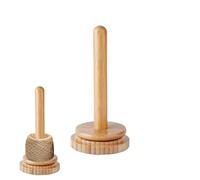 Knitting Yarn Holder, Crochet Wool Organizer, Wooden Yarn Spinner, Smooth Rotating Base Design, Tangle- Thread Dispensing, Home Crafting Use, 3.47x7.09 Inches, Natural Wood
