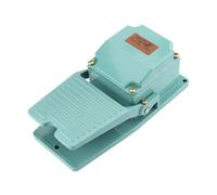 KNIUWMBMH Interruptor de Pedal momentáneo TFS-402 con Casquillo de Aluminio, Contacto de Plata Verde, CA 250 V, 15 A, 1 NA, 1 NC, con prensaestopas
