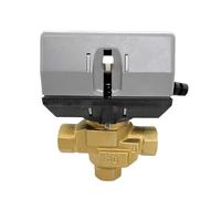 KNIUWMBMH Válvula de Globo motorizada de latón de 3 vías de 1/2'' 3/4'' 1'' con válvula de Cierre eléctrica de 220 V CA con serpentín de Ventilador VC6013(1 Inch)