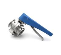 KNIUWMBMH Válvula de Mariposa Sanitaria de 1" y 1,5" de Acero Inoxidable 304 con Triple Abrazadera, 25 mm y 38 mm, con manija de plástico multiposición.(1 Inch)