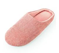 Knixmax Zapatillas de Estar por Casa Hombre y Mujer Algodón Pantuflas Cómodo y Suave para Hotel Viaje Rosa 40-41