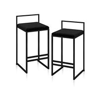 Knjlwa Taburetes de Barra Taburetes de Barra de Desayuno de Cocina, un par de taburetes, Asiento tapizado de Tela de Terciopelo para Barra de Desayuno, mostrador, Cocina y hogar 65 cm