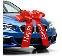 KNJOMZIE Lazo grande para coche, regalo, grande, lazo gigante para coche, arco grande con 2 ventosas para coche, bicicleta, Navidad, boda, cumpleaños (rojo, 58 cm/23 pulgadas)