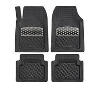 KnK - Tapetes de Piso para automóvil SUV de Alta Resistencia con Cubierta para reposapiés, Fabricado en Europa, para Todo Tipo de Clima, para Hombres y Mujeres, Juego de 5 Piezas (Cromo)