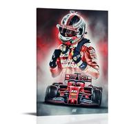 KNKncnv Charles Leclerc Racing (2) Póster Pintura Decorativa Lienzo Arte de Pared Salón Póster Dormitorio Pintura, Arte de Pared Impresión de Imagen Moderna Decoración de Habitación Familiar 40 x 60
