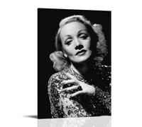 KNKncnv Marlene Dietrich Póster Blanco y Negro Pintura Decorativa Lienzo Arte de Pared Salón Póster Dormitorio Pintura, Arte de Pared Impresión de Imagen Moderna Decoración de Habitación Familiar 08 x