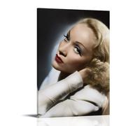 KNKncnv Marlene Dietrich Póster de Estrella de Belleza Pintura Decorativa Lienzo Arte de Pared Salón Póster Dormitorio Pintura, Arte de Pared Impresión de Imagen Moderna Decoración de Habitación