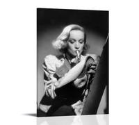 KNKncnv Marlene Dietrich Póster Vintage Pintura Decorativa Lienzo Arte de Pared Salón Póster Dormitorio Pintura, Arte de Pared Impresión de Imagen Moderna Decoración de Habitación Familiar 08 x 12