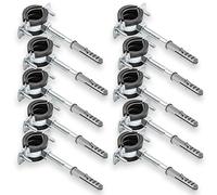 KNM TRADE 10 x Einfach Rohrschelle + 10 x Dübel + 10 x Stockschraube - Set zur einfachen Rohrbefestigung | Für Sanitär- und Heizungsinstallationen - 1/2" 20-25 mm