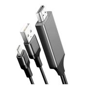 KNNGZTSSR Cable de conversión de Monitor y Video, Compatible con iPhone, iPad Mini, proyector de iluminación a HDMI, Adaptador AV Digital, convertidor de Pantalla 4K HD.(C1)