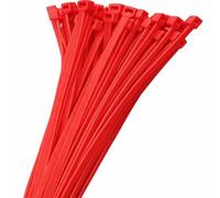 KnnX Bridas para Cables, 200 x 4,8 mm, Nylon Resistente, Color Rojo, 50 Unidades, 22,43 kg de Tracción